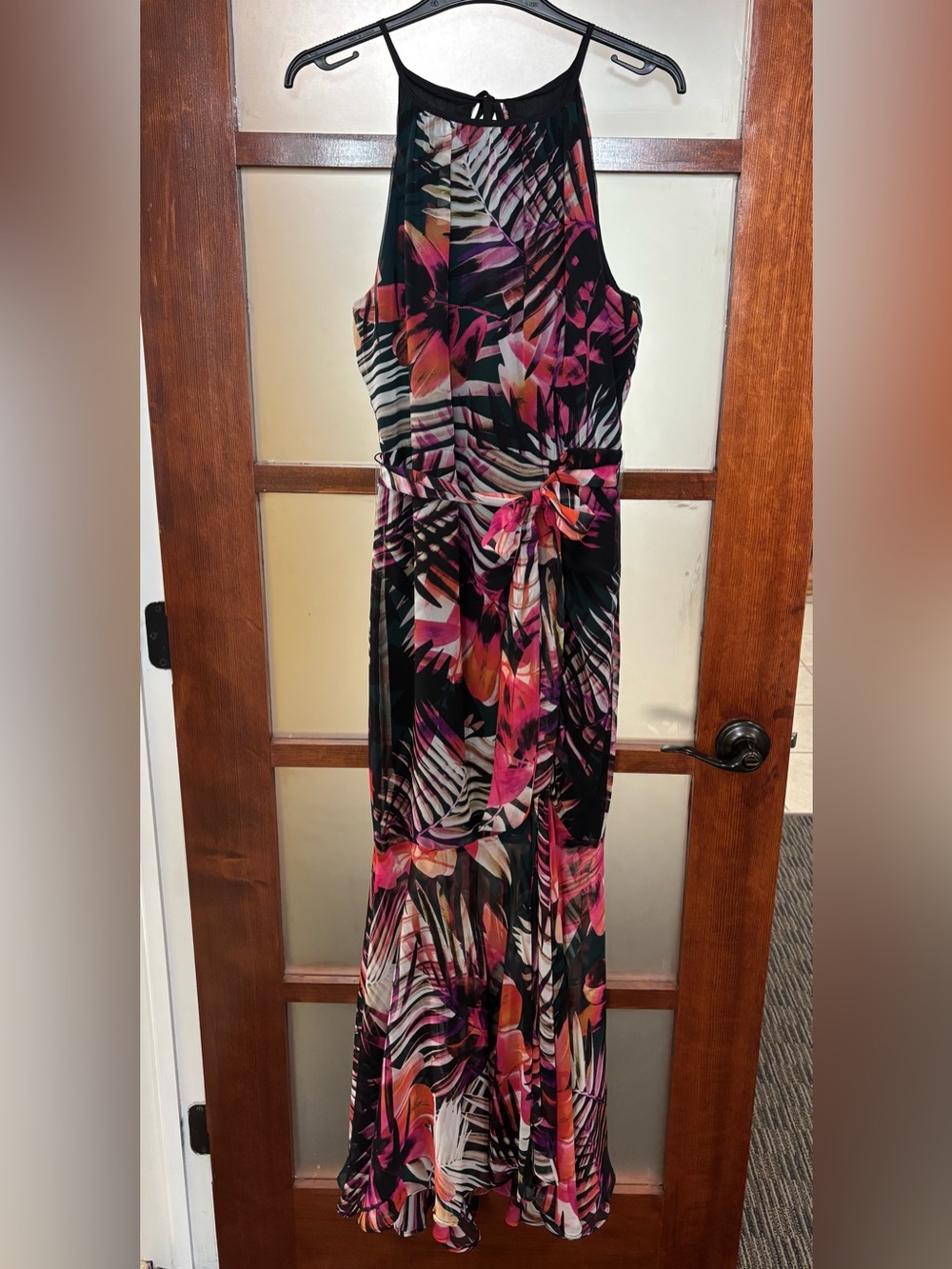Frank Lyman Design Maxi Dress with Pink & Orange Floral Print